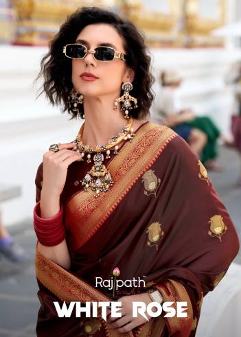 RAJPATH WHITE ROSE 149 TO 154 DESIGNER SATIN SILK SAREE WHOLESALER IN INDIA
